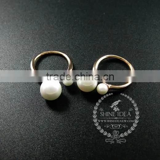 925 Solid Sterling Silver Rose Gold Ring With Pearl Adjustable Ring Fashion Women Jewelry 6210038