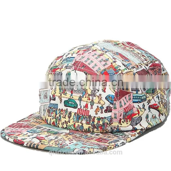High Quality Wholesale Flat Brim Custom Printing 5 Panel Hats photo-2