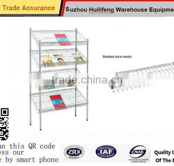 Slant Rack Wire Shelving With Durable, Easy-to-clean Chrome Construction