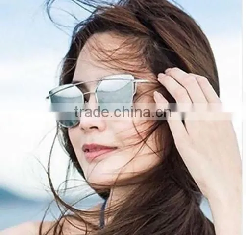 Aimade 2016 New Cat Eye Sunglasses Women Brand Designer Fashion Twin-Beams Rose Gold Mirror Cateye Sun Glasses For Female UV400 photo-2