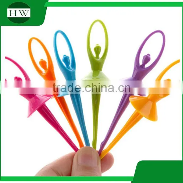 Eco Plastic Tableware Cartoon Ballet Flower Fruit Fork Set photo-4