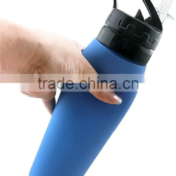 550ml Silicone Collapsible BPA Free Water Bottle FDA Approved Leak & Spill Proof, Freezer and Dishwasher Safe photo-4