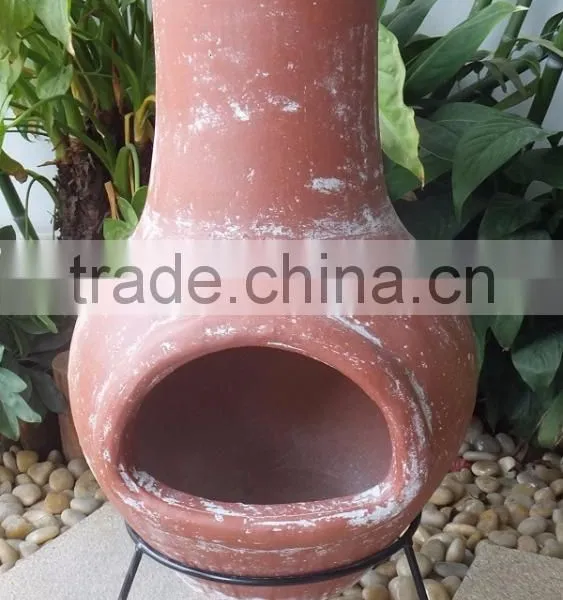 Mexican Clay Chiminea in Grey Color photo-4