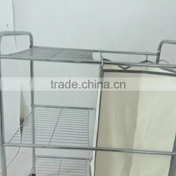 Vivinature New Design Laundry Carts Standard Wire Frame Metal Laundry Trolley Hamper photo-3