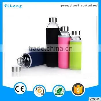 Water Glass Bottle, Borosilicate Glass Water Bottle,holesale Glass Water Bottle With Silicone Sleeve Voss Water Glass Bottle photo-3