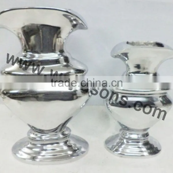 Home Decor Floor Vase , Antique Finish Vase , Tabletop Flower Vase , Metal Flower Antique Vase photo-5