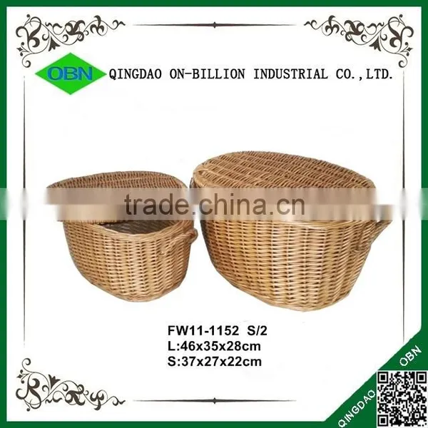 Wicker Knitting Picnic Basket Wicker Hamper Basket With Lid photo-2