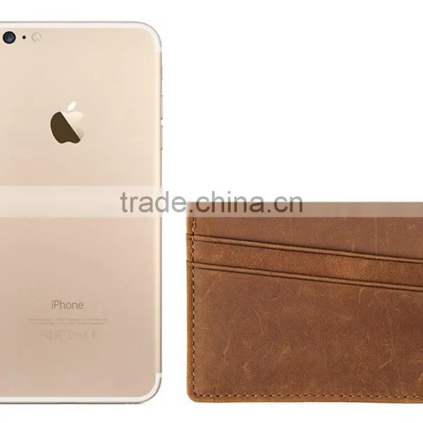 Handmade Men's RFID Blocking Crazy Horse Leather Slim Front Pocket Wallet Card Holder photo-5