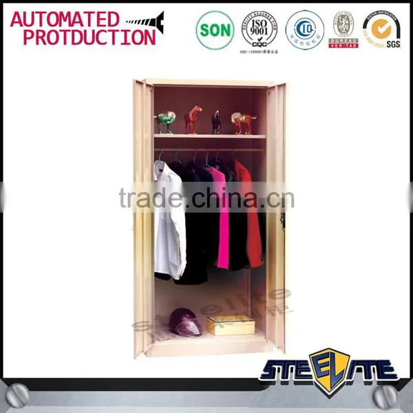 Sample Bedroom Wardrobe Stainless Steel Hanging Clothes Storage Cabinet With Adjustable Shelves photo-5