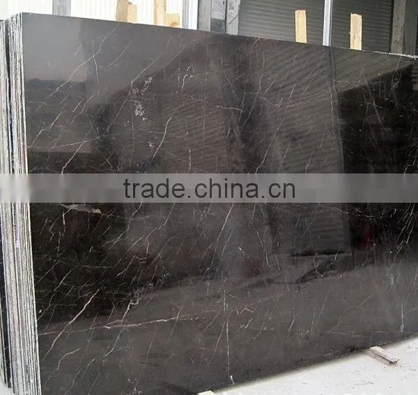 Gold Inlaid With Jade Brown Marble Tiles and Slabs photo-2
