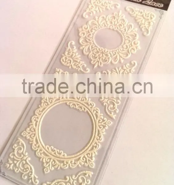 Decorative Glitter Frame Lace Foam Sticker, Classic Decorative Shinny Glitter Sticker photo-6