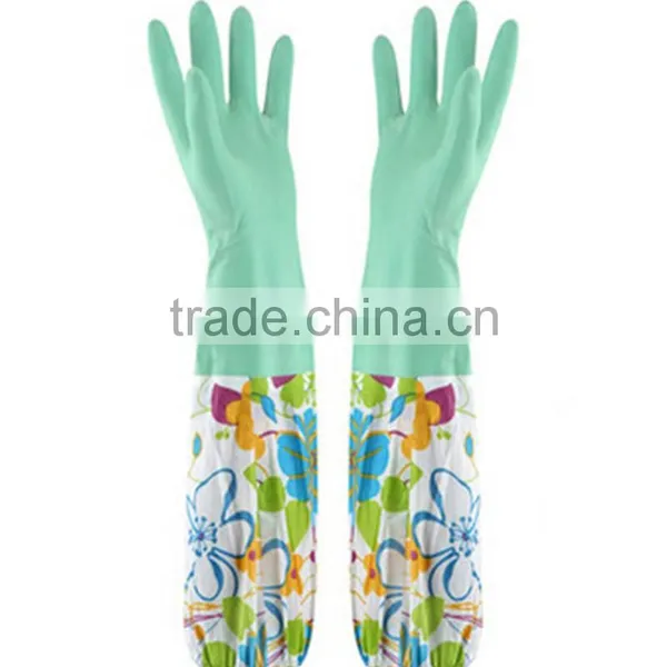 Long Velvet Gloves Housework Dishwashing Gloves Latex Rubber Gloves Thick Warm Laundry Gloves photo-3