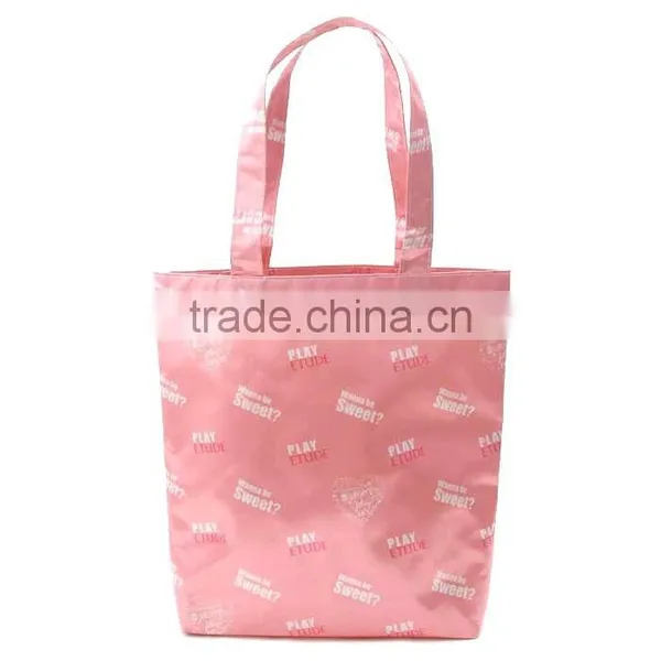 Full Dye Sublimation Printing 300D Polyester Long Handle Shopping Tote Bag With Bottom photo-2