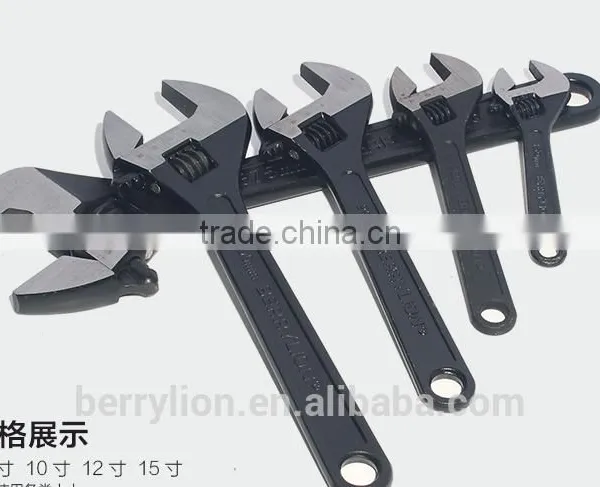 Berrylion 15"/375mm Adjustable Wrench Black Polished Adjustable Wrench photo-4