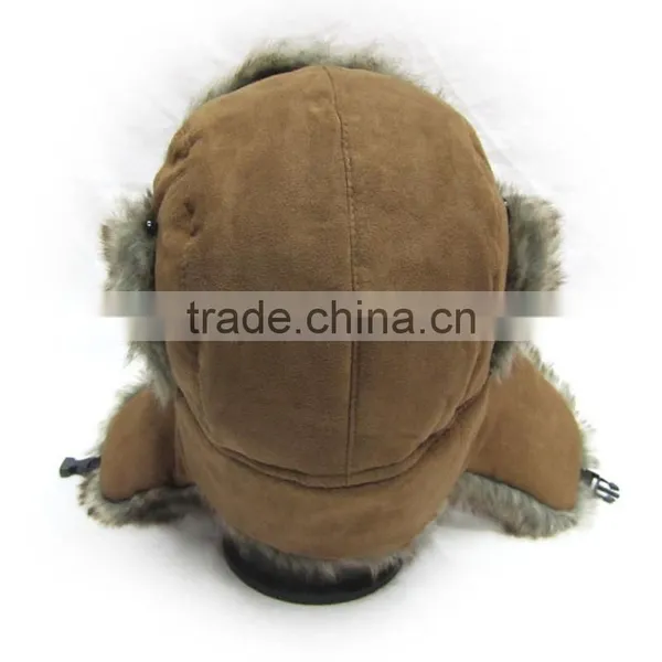 Good Quality Suede Fake Fur Winter Warm Earflap Trooper Hats Caps photo-3
