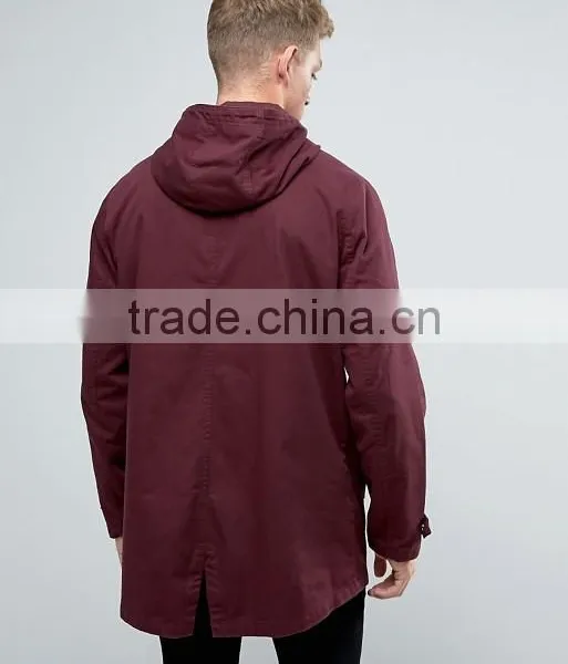 2017 Xinlan Manufacturer High Quality New Design Autumn Durable 100% Cotton Burgundy Running Casual Men Jacket photo-2