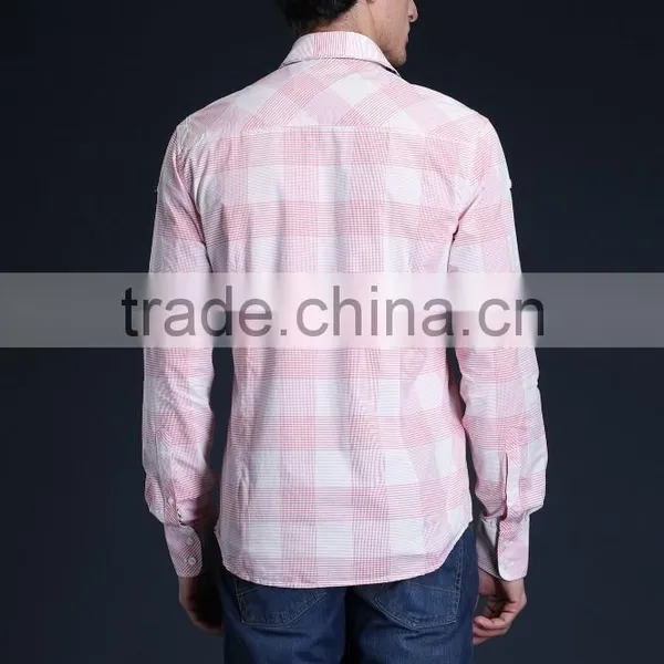 Fashion Long Sleeve Casual Design High Quality 100%Cotton Check Men Shirt photo-2
