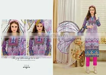 Designer Long Readymade Printed Suits/frock Suits for Women/ladies Suits Lace Design