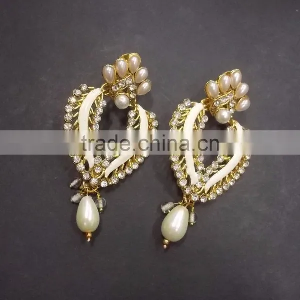 Indian Traditional Ethnic Pearl Jumka Earrings photo-2