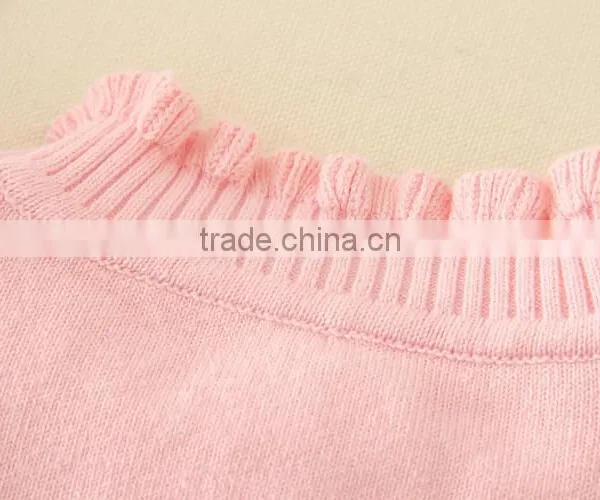 Turtleneck Collar Pink Sweaters Plain Knitted Clothes Appliqued Tiny Flower Full Sleeve Winter Garments Warm photo-4