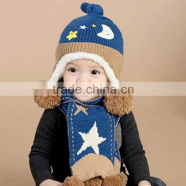 TC17004 Latest Fashion Funny Baby Fur Pom Pom Hat High Qulity Winter Warm Baby Beanie Hats Wholesale photo-2
