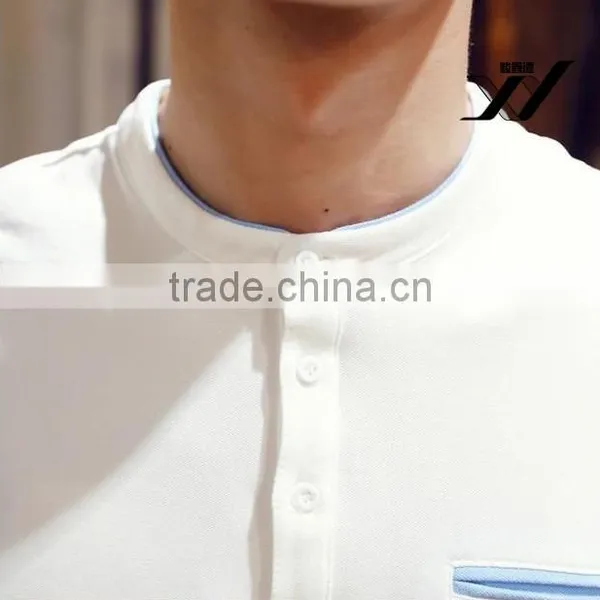 Men Blank Color Polo Short Sleeve Shirt photo-2