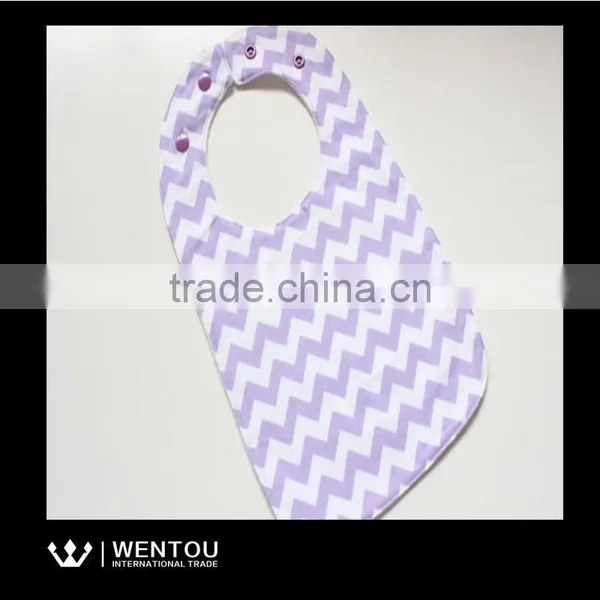 Wholesale Embroidered Seersucker Chevron Baby Bib photo-5