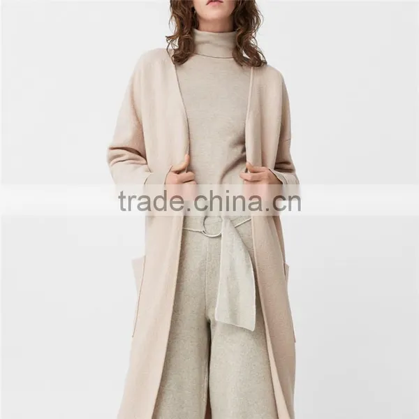 2018 Winter New Style Back Slit Decorative Trim Patch Pockets Oversize Wool Coat photo-6