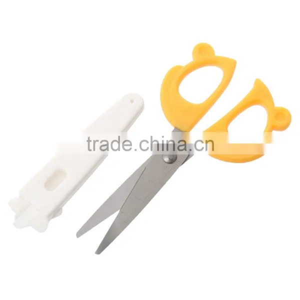 Colorful Stainless Steel Home Office Yellow Student/Kids Cutting Scissors photo-2
