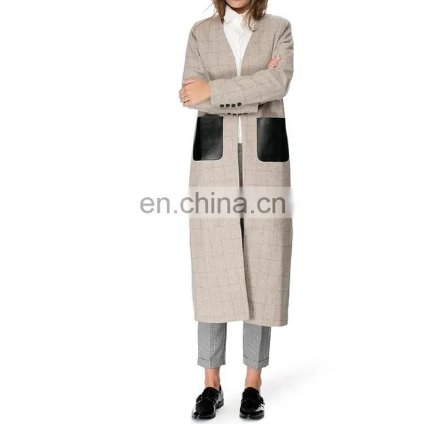 Wool Mix Fabric Fashion Design Woman Winter Coat photo-3