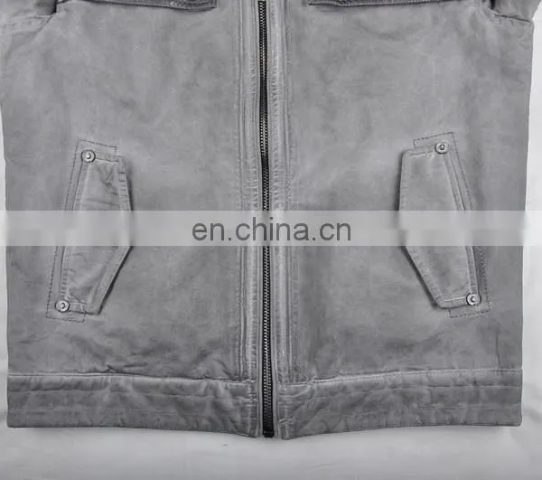 2015 Latest Fashion Men Hooded Leather Motorcycle Jacket photo-5