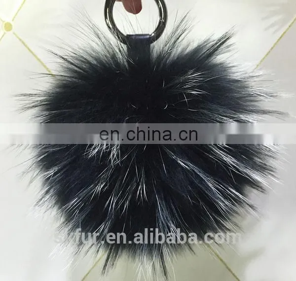 Big and Fluffy Raccoon Fur Bag Charm photo-5