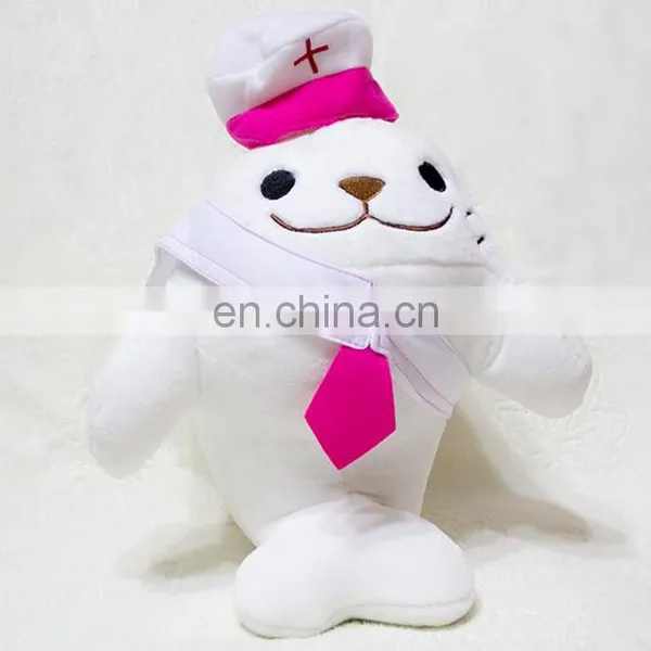 Custom White Nurse Smill Dollphin Plush Stuff Toy photo-2