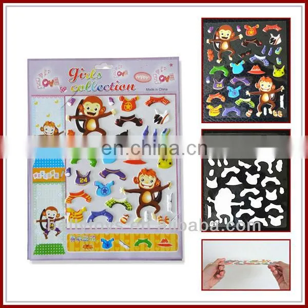 Kids cute puffy animal wall stickers
