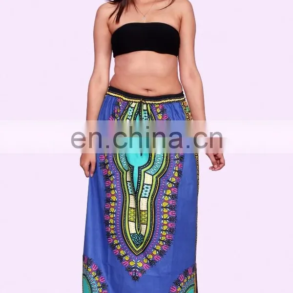 Indian 2017 Women Luxury Traditional Print Dashiki Skirt Dress Long Skirt Maxi