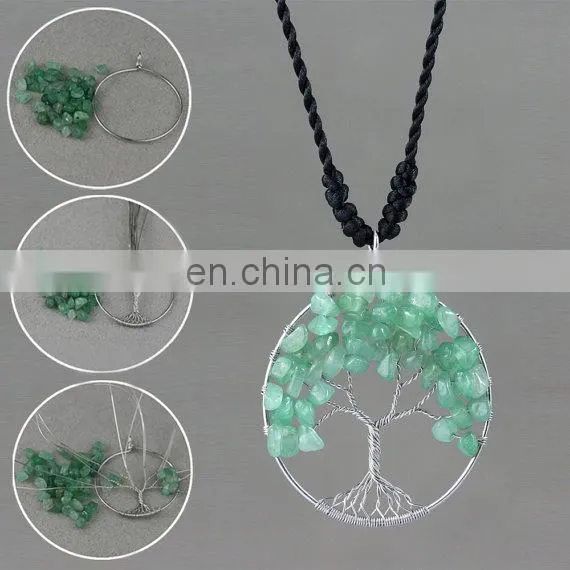 Jade Tree of Life Branch Wiring Pendant Necklace Handmade Greatcraft Designs photo-3
