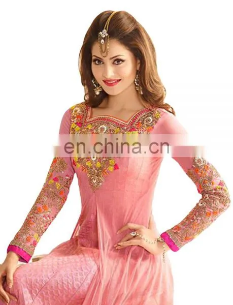 2017 Party Wear Anarkali Style Dress Material / Wedding Wear Semi-Stitched Anarkali Suits (anarkali Dresses) photo-4