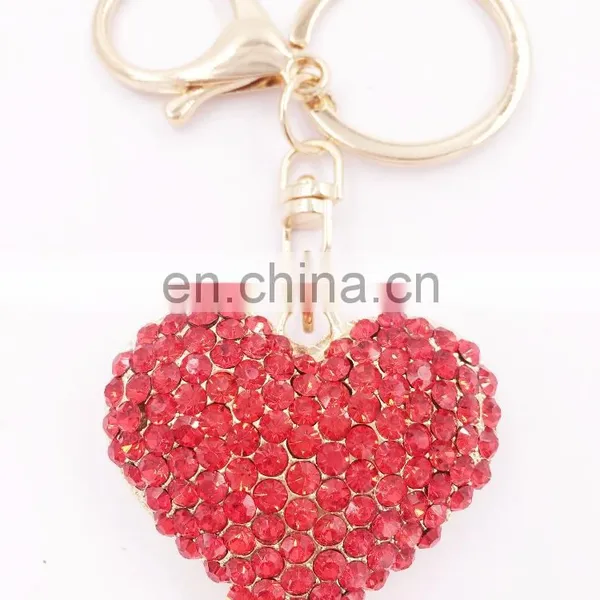Heart Shaped Crystal Rhinestone Handbag Keyfob Pendant Keychain photo-6