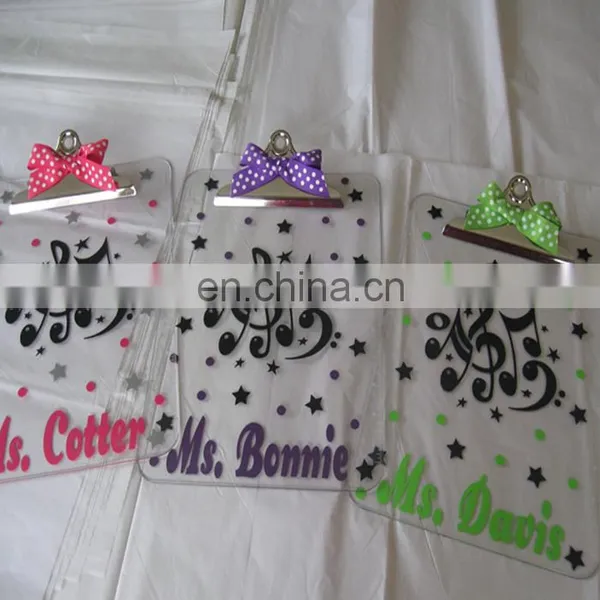 Customized Letter Size Acrylic Clipboard/ a4 Clipboard/butterfly Clipboard Clip With Private Label