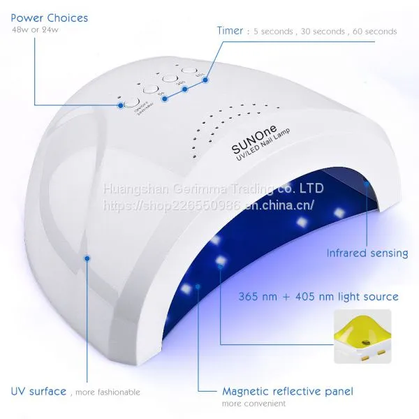 Gel UV LED Nail Lamp Nail Dryer 48W Gel Nail Polish LED UV Light With 3 Timers Professional Nail Art Tools Accessories White