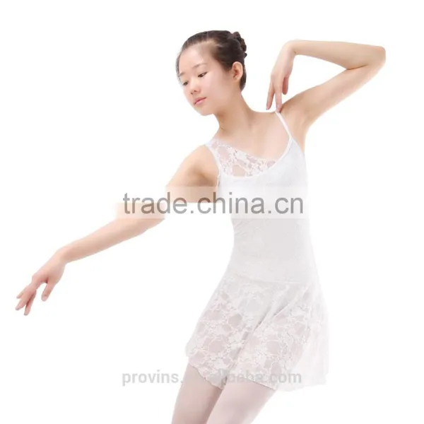 (D3338) White Lace Dance Dress, Ballet White Dress, Ballet Leotard Dress, White Dance Costumes photo-2