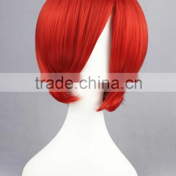 High Quality 35cm Short Straight VOCALOID-AKAITO Red Synthetic Anime Wig Cosplay Costume Hair Wig Party Wig photo-2