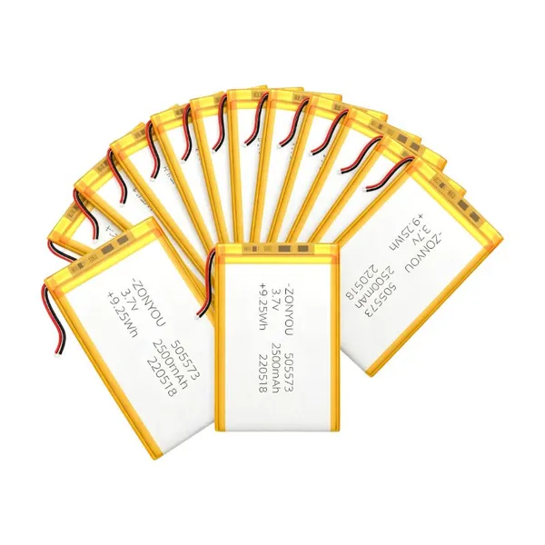 Grade a 3.7V Pouch Cell 505573 Li-Polymer Battery 2500mAh NCM Batteries for Solar Light photo-2
