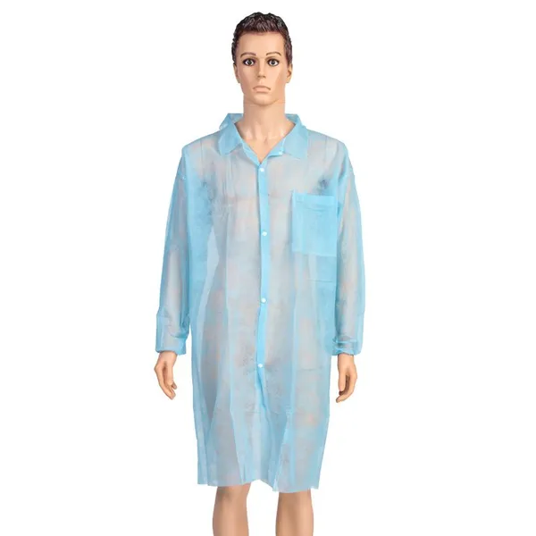 White Visiting Isolation Suit Cleanroom Dustproof Lab Coat Disposable