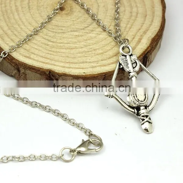 Fashion Jewelry 2015 Zinc Alloy Antique Silver Bow and Arrow Necklace photo-4