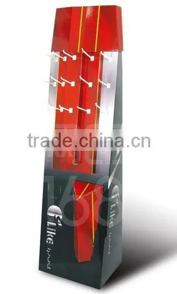 Pop Light Duty Cardboard Sunglasses Display With Hooks For Retail