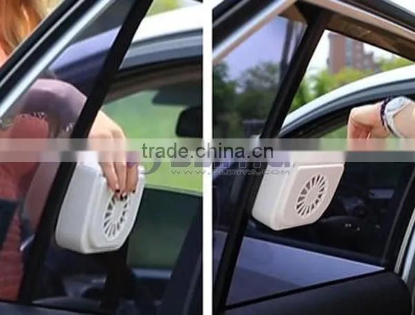 White 1W Solar Auto Vent Car Fan Cooler photo-5