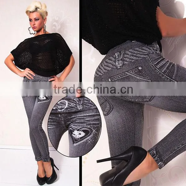 2014 Women's Slim Soft Skinny Personality Long Legging Pants Jeans L22026