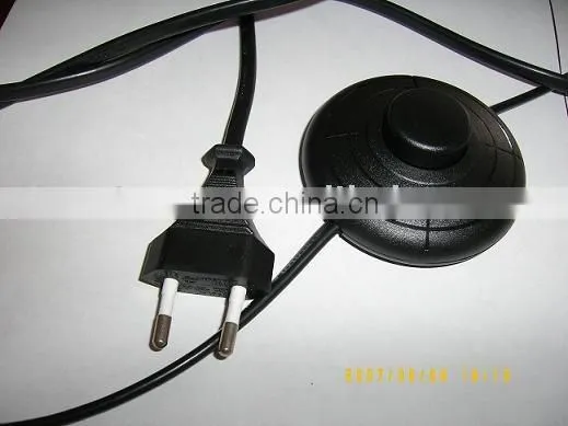 IEC ECC Plug Power Cord With Foot Switch for Table Lamp