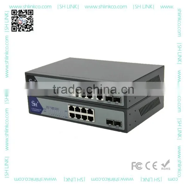 Neutral Packing 8*10/100/1000Base-T to 2*1000Base-F Gigabit 8 Port Media Converter photo-2